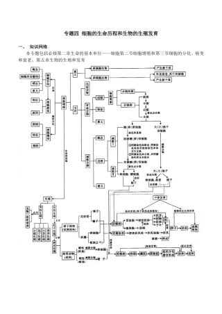 专题四细胞的生命历程和生物的生殖发育知识点梳理汇总