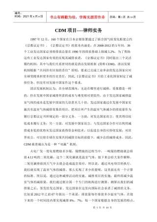 CDM项目--律师实务