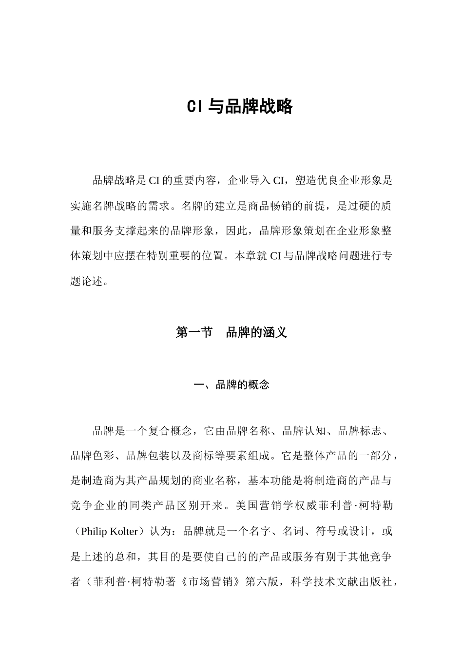 CI及品牌战略管理分析_第1页