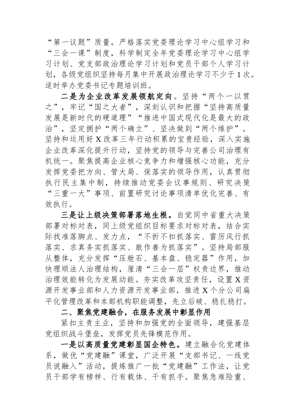 某国有企业公司2024年党建工作报告_第3页