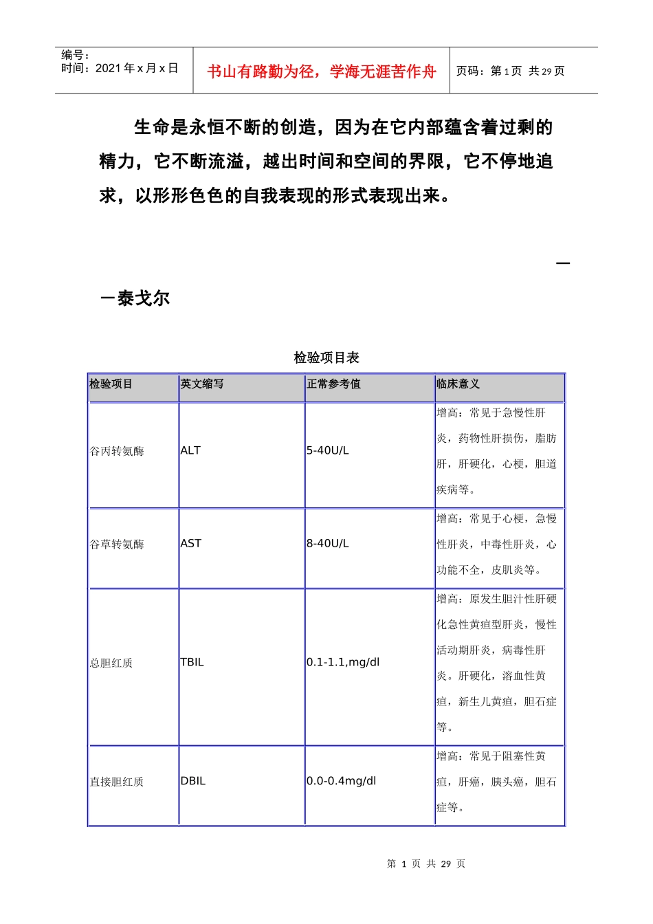 Aaxnrml医学检验项目表_第1页