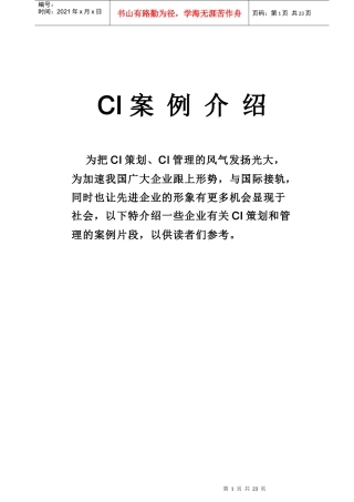 CI导入宣言