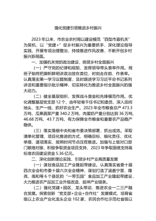 强化党建引领推进乡村振兴