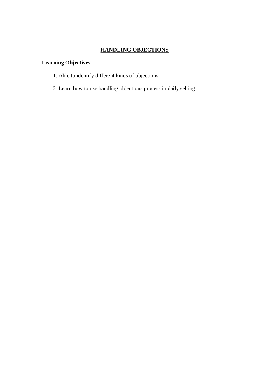 HANDLINGOBJECTIONS英文版_第1页