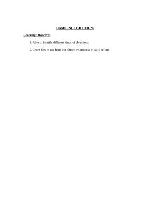 HANDLINGOBJECTIONS英文版