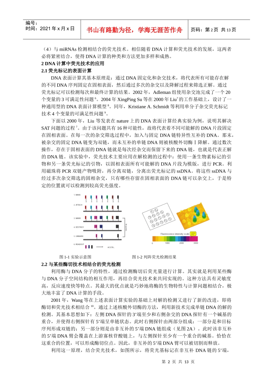 DNA计算中荧光技术的应用及其发展_第2页