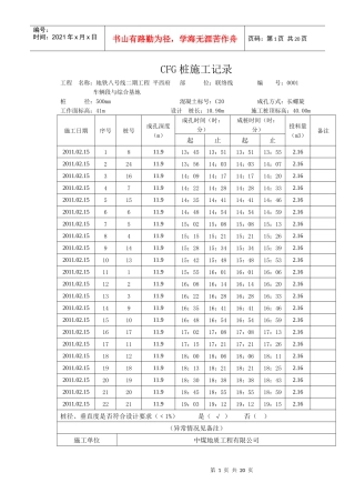 CFG桩施工记录-联络线
