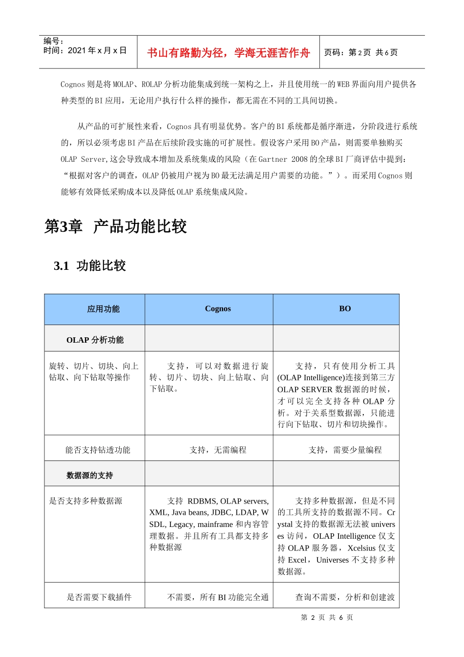 COGNOS与BO产品对比_第2页