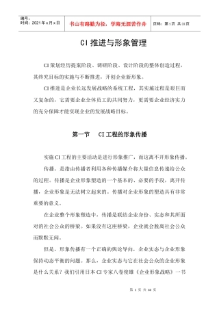CI推进与形象管理方案分析