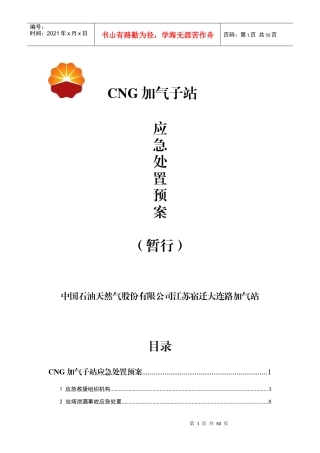 CNG加气子站应急预案