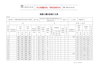 B楼混凝土灌注桩施工记录