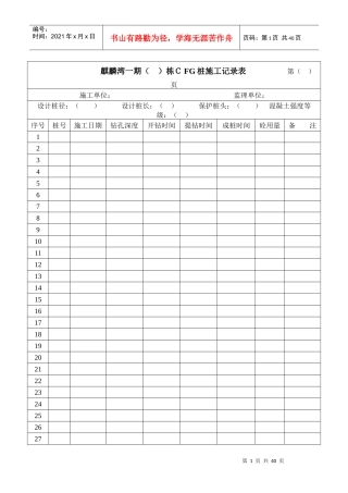 CFG桩施工记录表