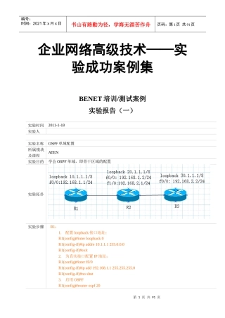 企业网络应用高级技术——实验成功案例集