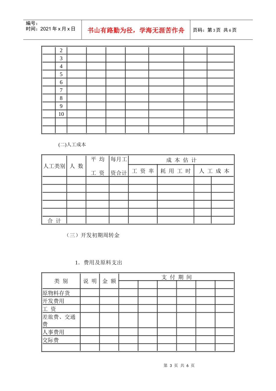 企业新项目开发计划分析_第3页