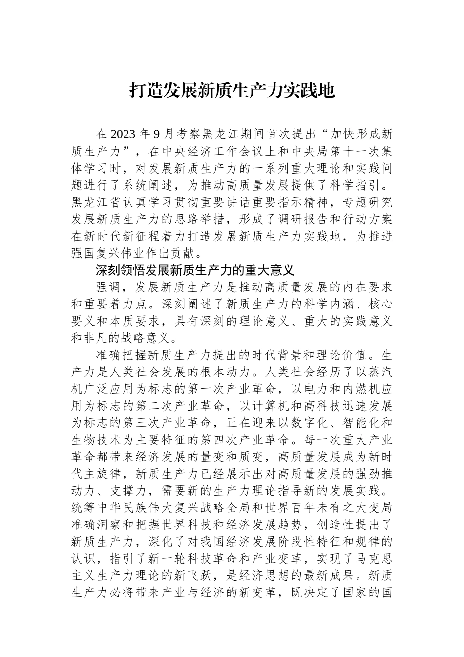 打造发展新质生产力实践地_第1页