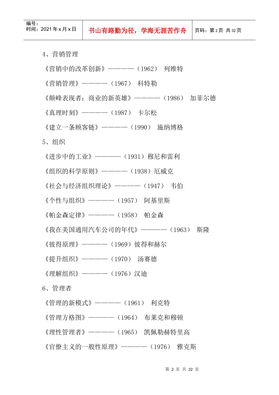 企业管理专业必读书目_第2页