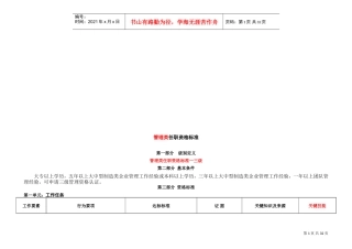 企业管理类任职资格标准