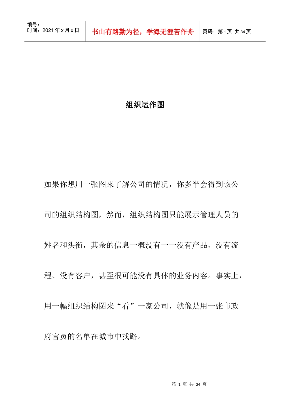 企业组织结构运作图设计概述_第1页
