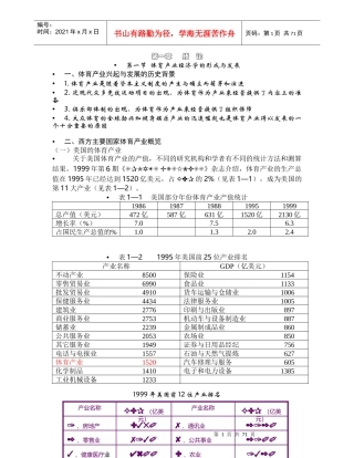 体育产业经济学的形成与发展