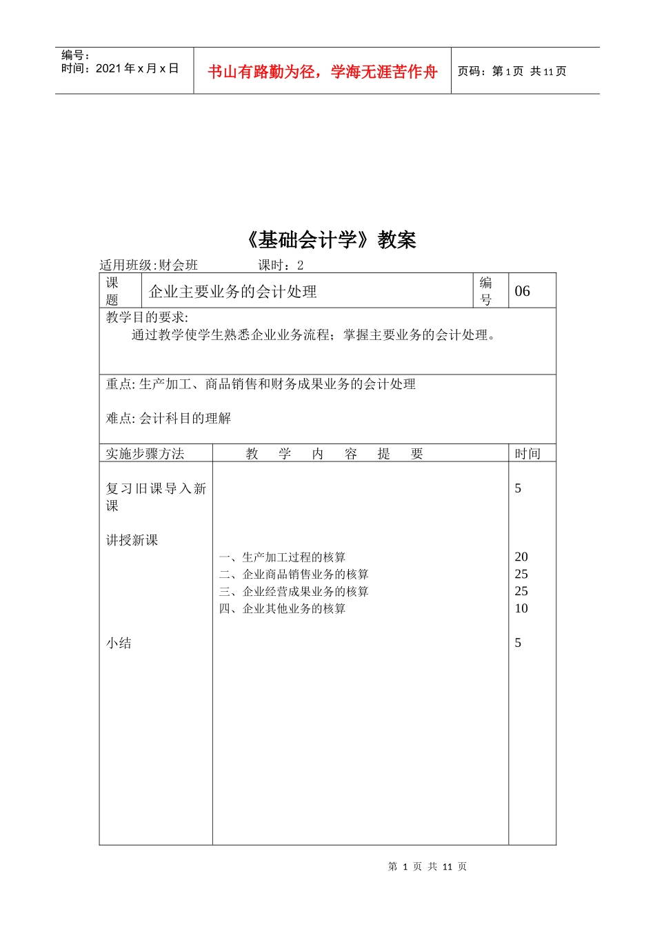 企业生产加工与产品销售等业务的核算_第1页