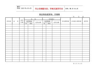 供应商品进货旬、月报表