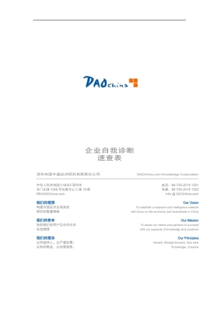 企业诊断表！来自风险谘询公司（DOC15页）