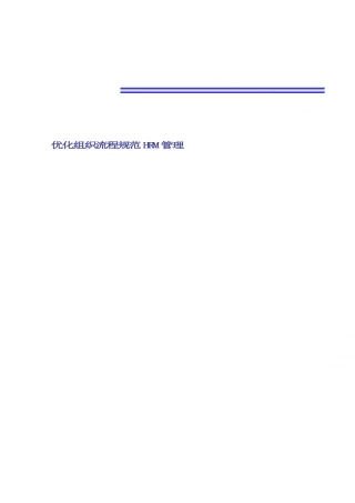 优化组织流程规范HRM管理案例