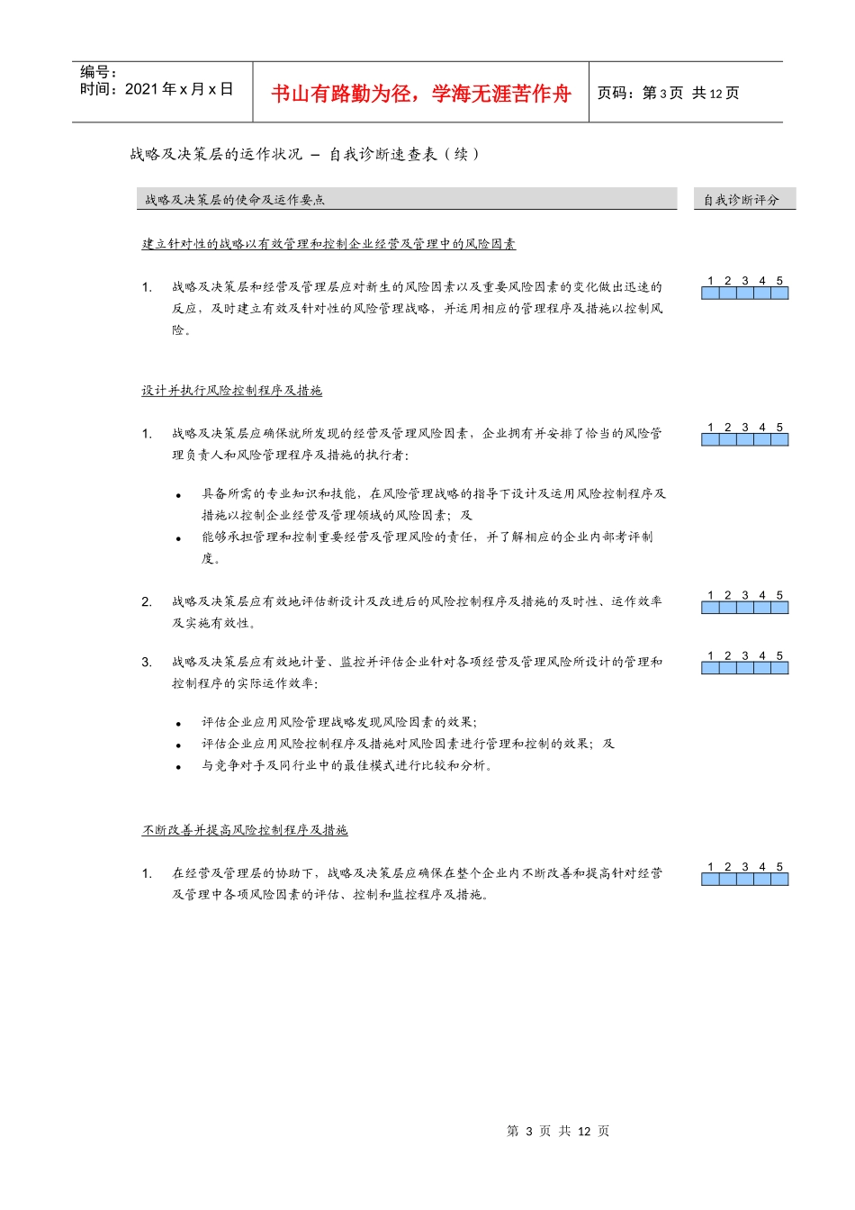 企业自我诊断的速查表_第3页