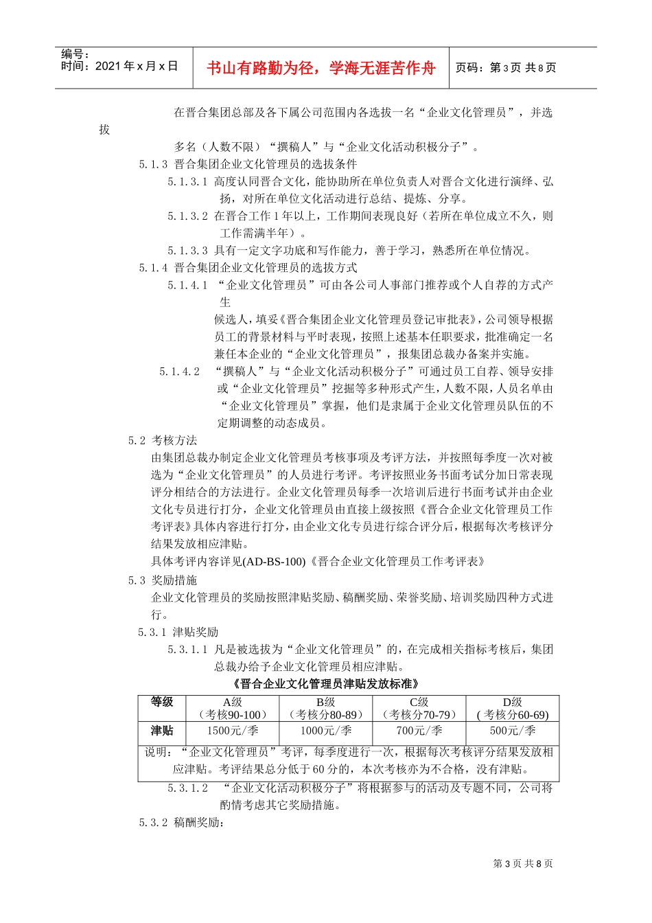 企业文化管理员工作制度_第3页