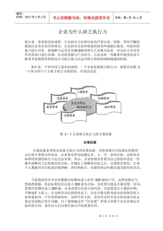 企业缺乏执行力的原因(doc 10)
