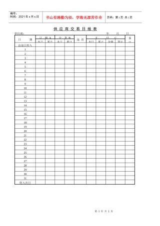 供应商交易日报表