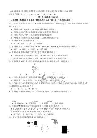 山东省泰安市初中学业水平考试化学试题
