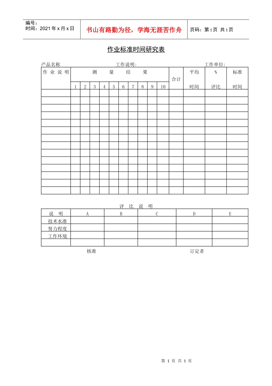 作业标准时间研究表5_第1页