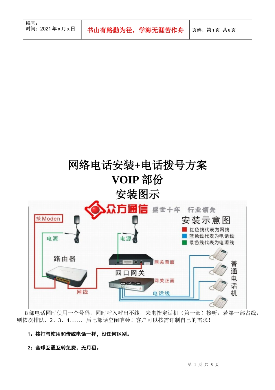 企业网络电话方案与电脑拨号方案_第1页