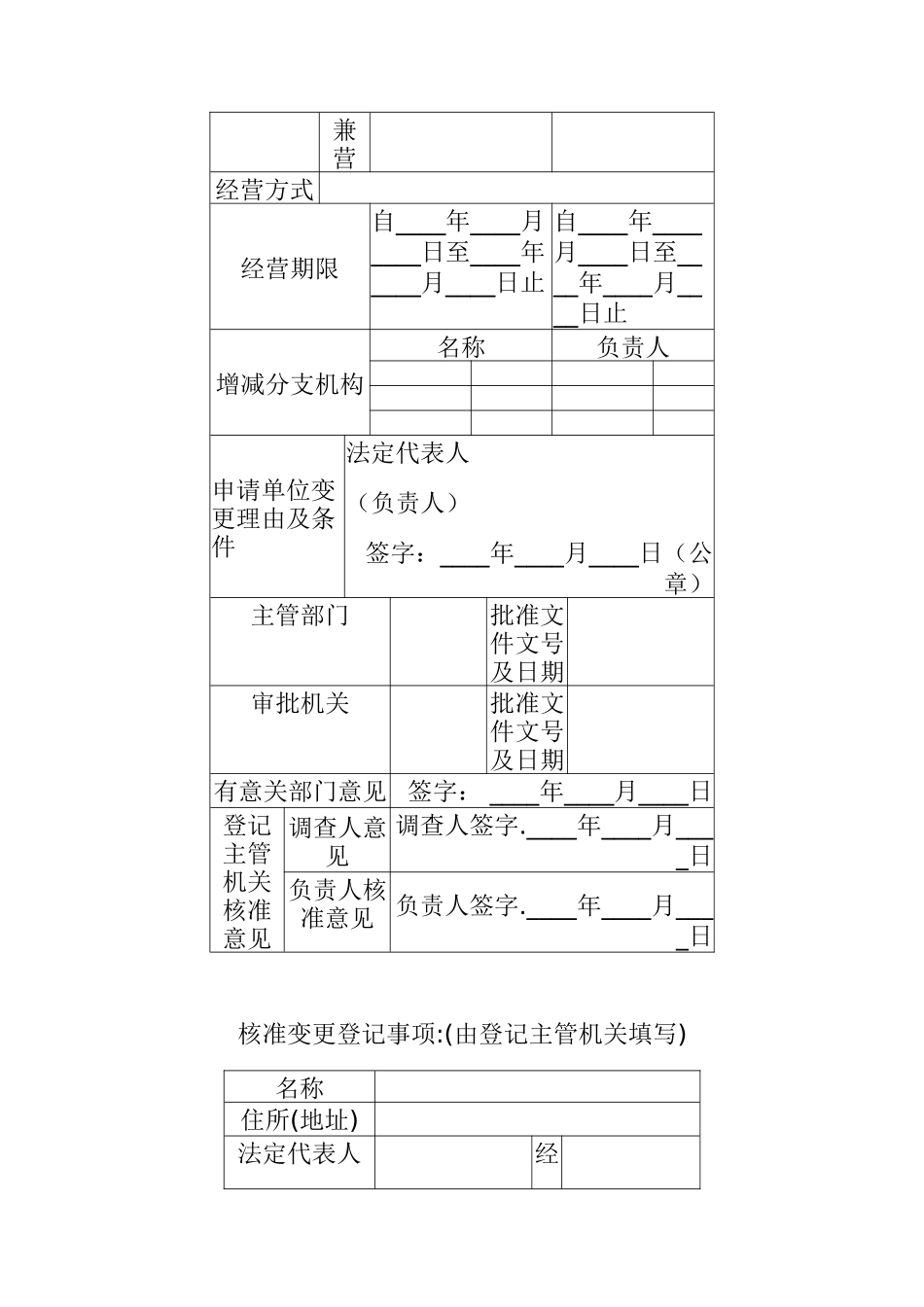 企业申请变更登记注册书_第2页
