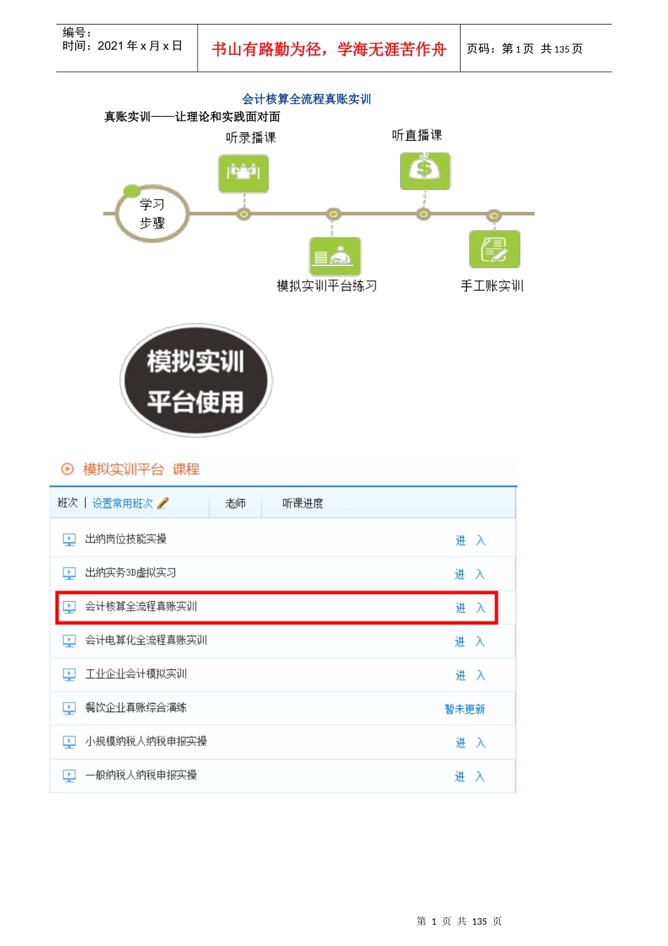 会计核算全流程实训(手工帐)_第1页