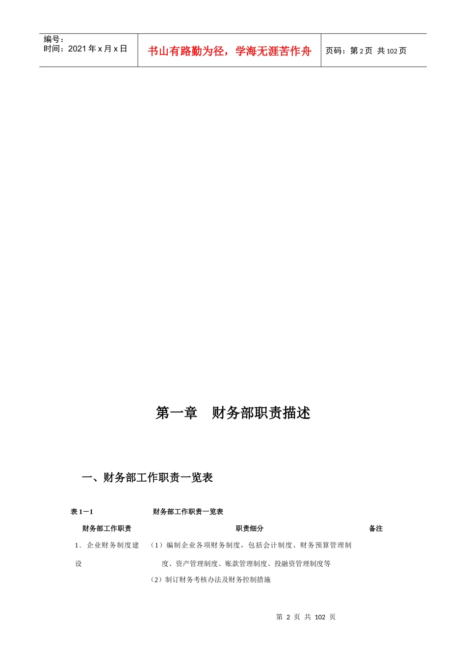 企业财务管理职位工作手册_第2页