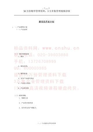 企业新项目开发计划方案