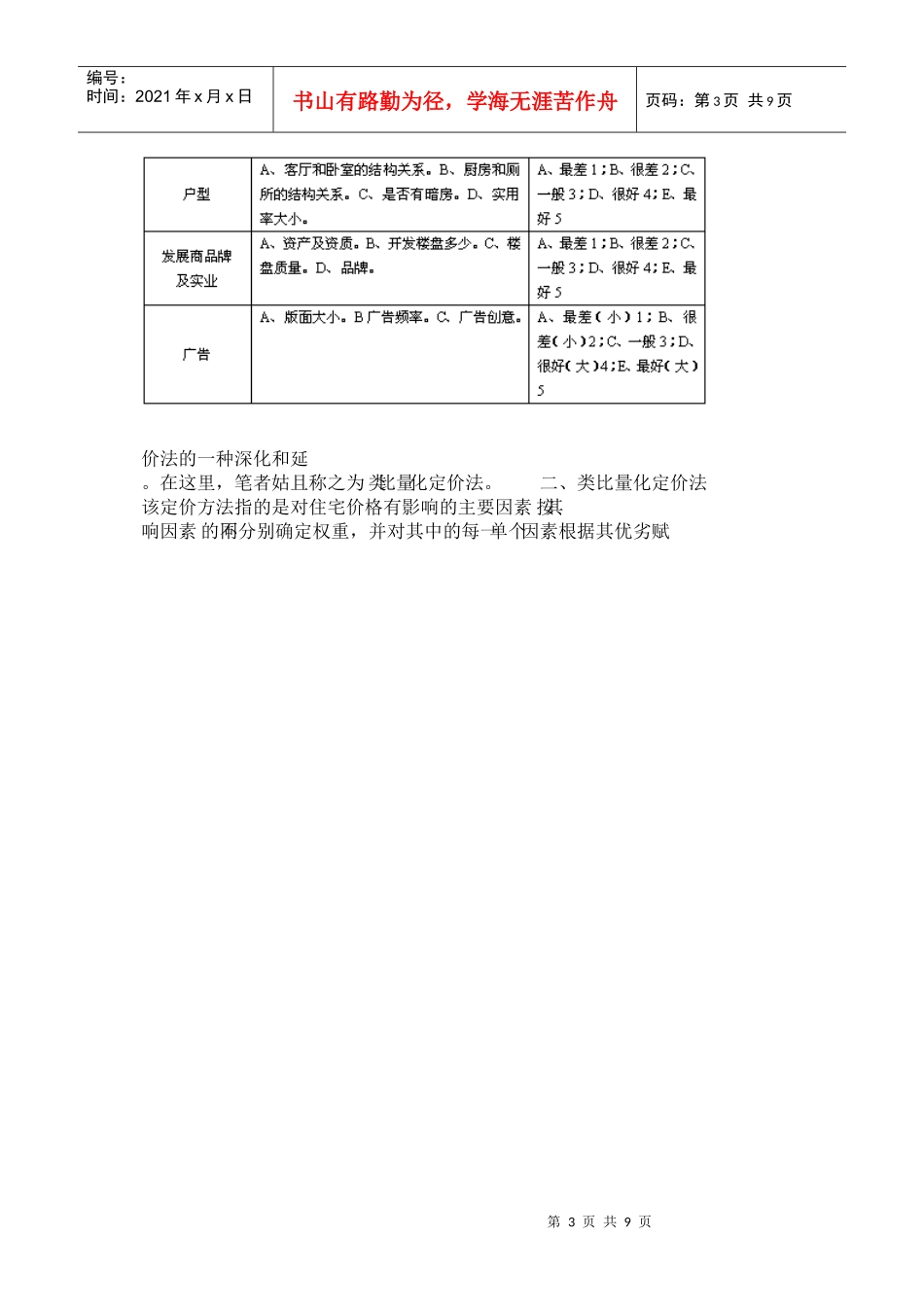 住宅项目定价方法_第3页