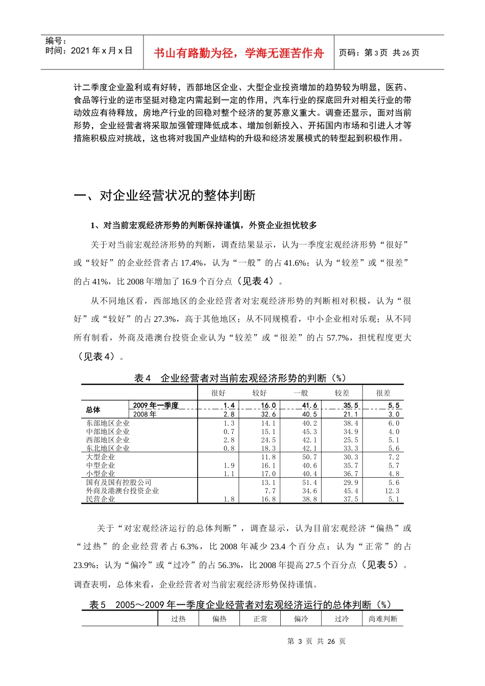 企业经营者对一季度企业经营状况和_第3页
