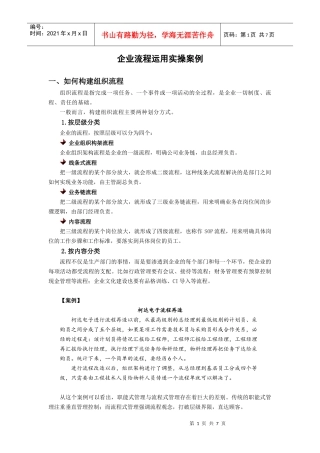 企业流程运用实操案例