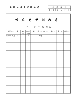 供应商管制程序书