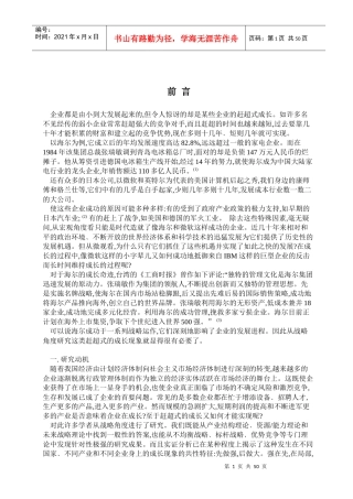 企业赶超型成长战略分析研究