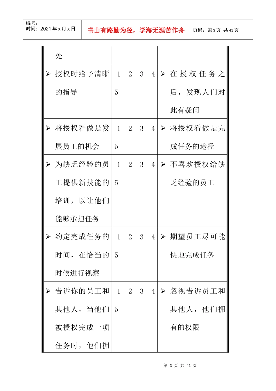 企业管理问卷和评估表_第3页