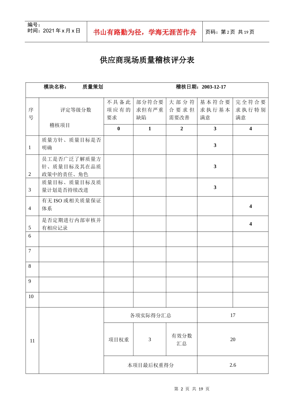 供应商现场质量稽核评分-明基电通(1)_第2页