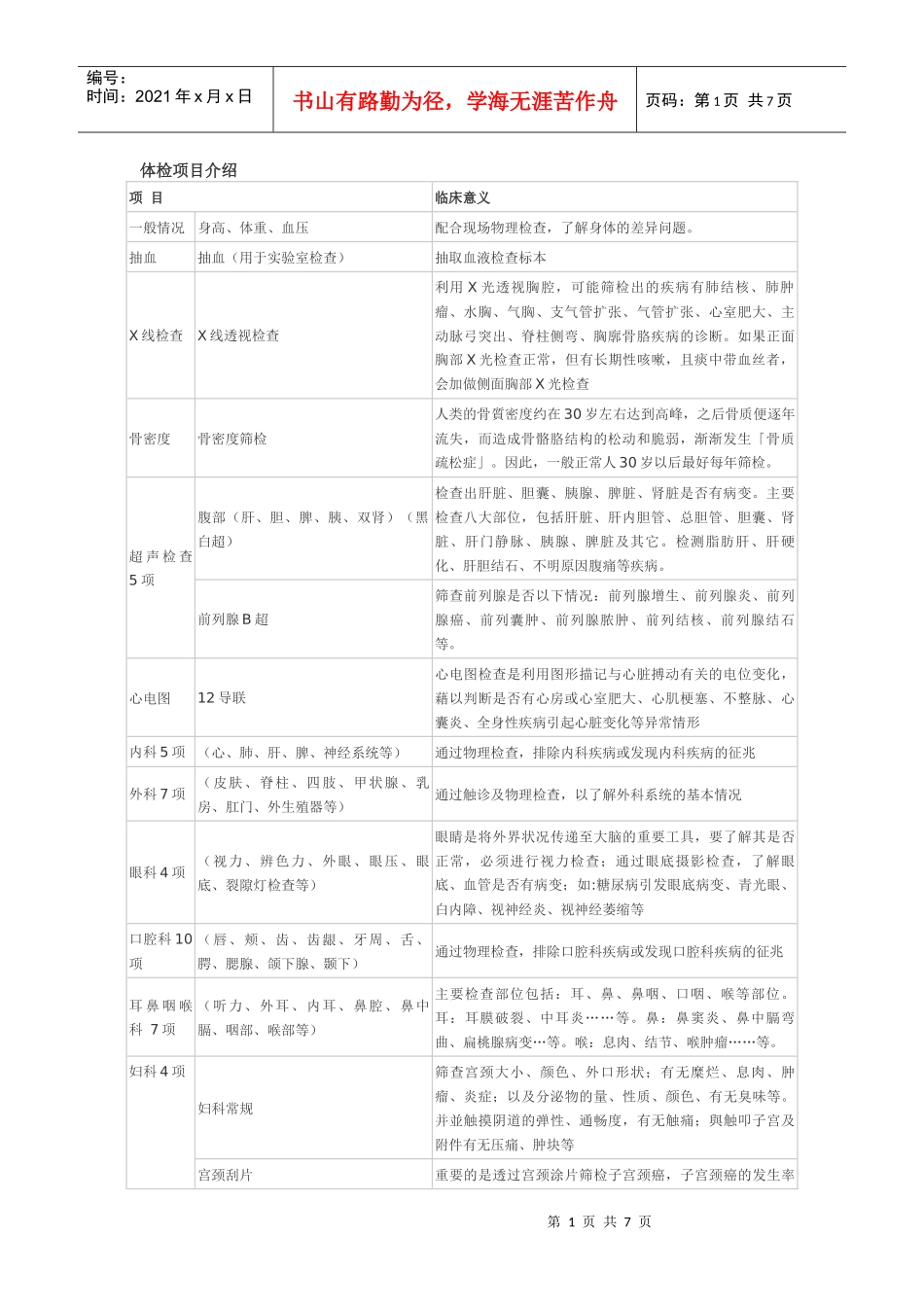 体检项目介绍_第1页