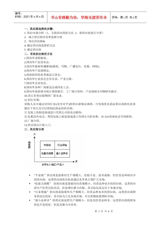 供应商的选择与评价