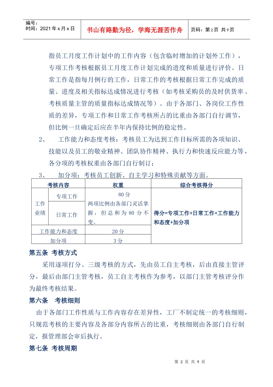 企业管理案例-美的管理制度全套-员工绩效考核管理办法_第2页