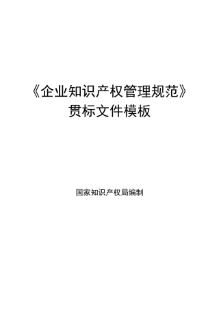 企业知识产权管理规范贯标文件模板