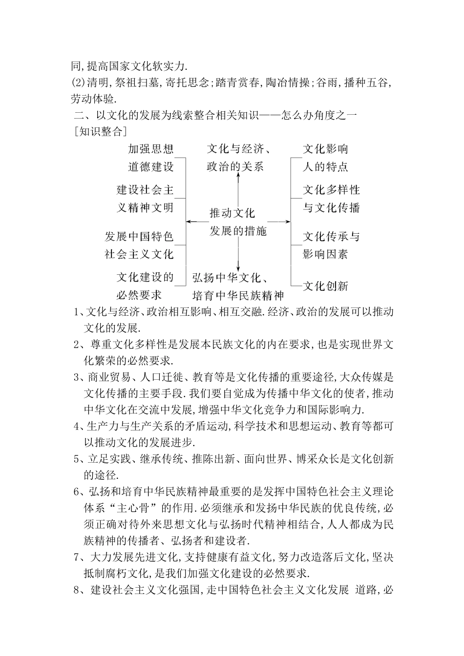 微专题三条线索整合文化生活知识专项突破测试题_第3页